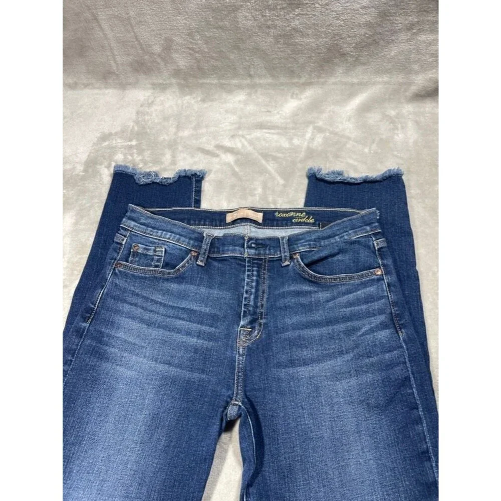 7 For All Mankind Roxanne Ankle Jean Women Size 32 Bair Crop Slim Denim - Picture 1 of 15